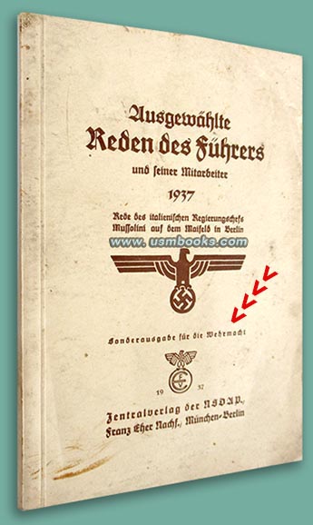 selected Hitler speeches 1937, Wehrmacht edition