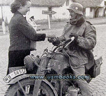 Wehrmacht motorcycle and BdM girl