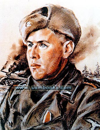 Nazi SS soldier painting, Totenkopf