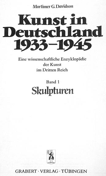 Kunst in Deutschland 1933-1945 Skulpturen