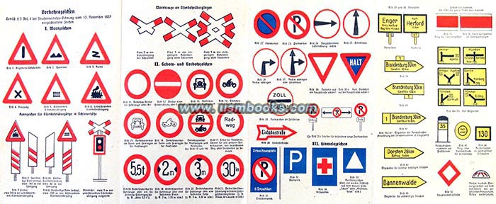 Traffic sign fold-out in Das Autobuch für den Pimpfen 