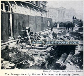 German bomb damage in London