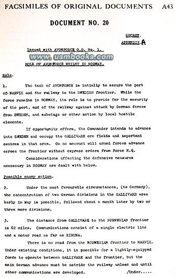Top Secret 1940 Allied war document
