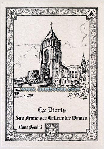 San Francisco College for Women 1940 book plate