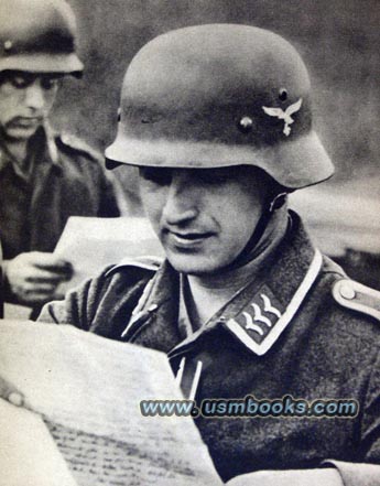 Luftwaffe soldier reading Feldpost