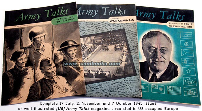Army Talks magazines July, October and November 1945 