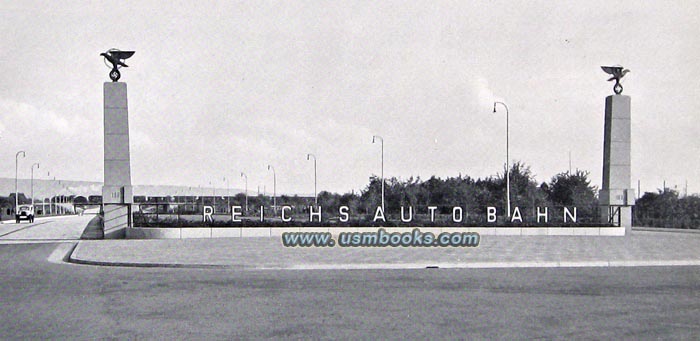 Nazi eagle and swastika on Reichsautobahn bridge