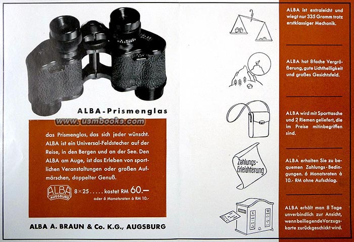 1937 Nazi Alba binocular advertising