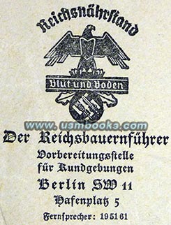 Blut und Boden Reichsbauernfhrer envelope Berlin Office