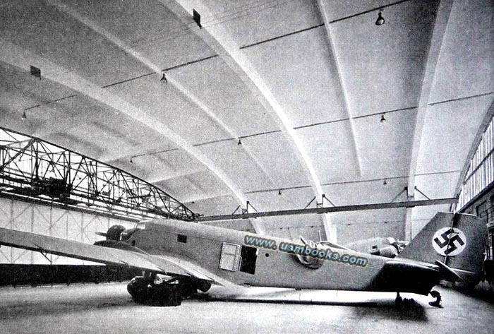 Nazi airplane hanger, nazi swastika tail marking