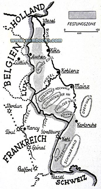 Nazi Siegfried Line map
