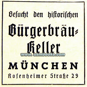 Brgerbrukeller, 1923 Nazi Putsch