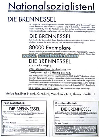 National Socialist magazine order form
