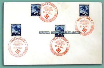 1941 Hitler birthday Prague cancel