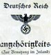 1939 Deutsches Reich Staatsangehörigkeitsausweis