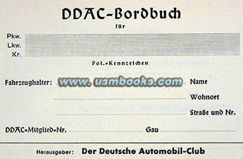 1941 DDAC Bordbuch