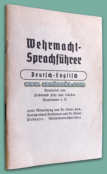 NAZI SOLDIER DICTIONARY GERMAN-ENGLISH