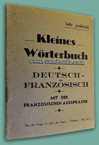 Kleines Wrterbuch Deutsch-Franzsich, Imprimerie des Vosges Paris