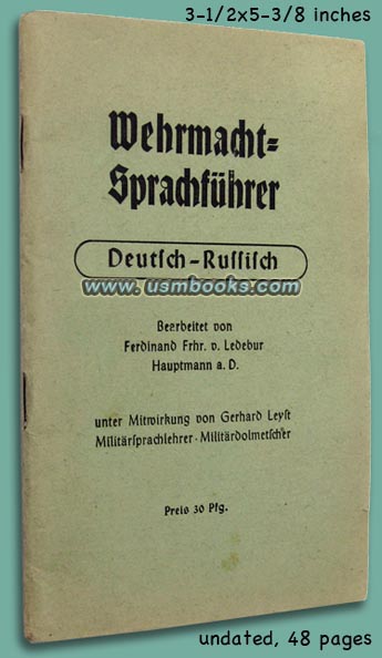 NAZI GERMAN-RUSSIAN AND GERMAN-ENGLISH WEHRMACHT DICTIONARY