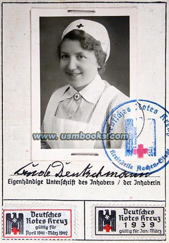1939 GERMAN RED CROSS ID FRIDE DEUTSCHMANN