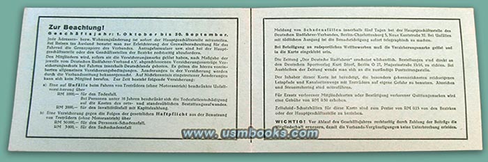Deutscher Radfahrer-Verband ordnung 1934