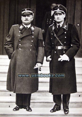 Ernst Röhm and Rudolf Hess wearing a SS uniform and SS visor cap