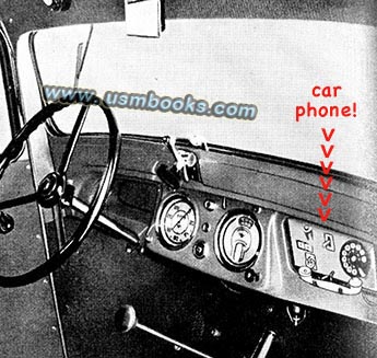 Nazi car dashboard with telephone