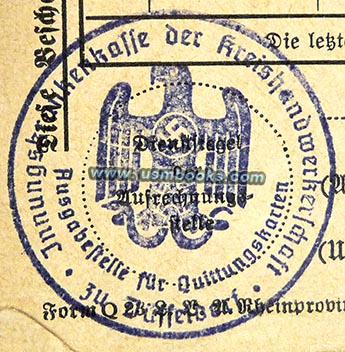 Nazi eagle and swastika stamp