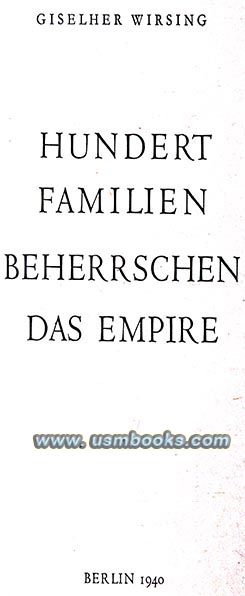 Hundert Familien Beherrschen das Empire (One Hundred Families that Rule the Empire)