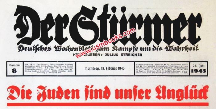 anti-Semitic Nazi newspaper Der Stürmer