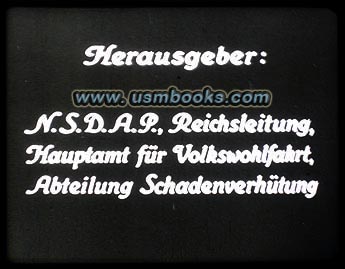 NSDAP Reichsleitung, Hauptamt für Volkswohlfahrt, Abteilung Schadenverhütung (Nazi Party Leadership, Main Office for Public Welfare, Department of Damage Prevention)