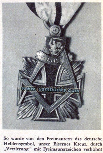 Iron Cross embellished with Masonic symbols