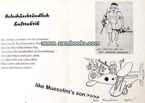 Mussolini's aviator son cartoon