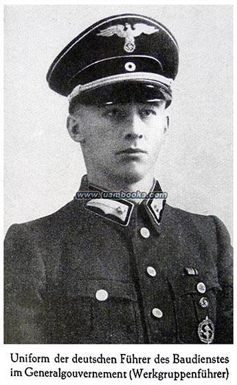 Nazi uniform and visor cap Baudienst im Generalgouvernement
