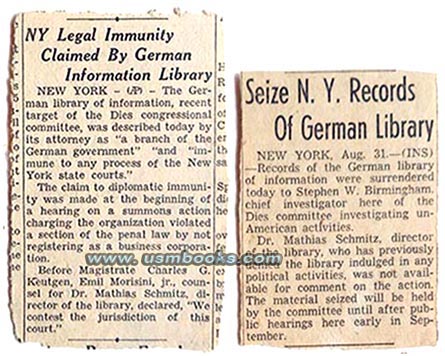 Dr. Matthias Schmitz, German Library of Information New York document seizure