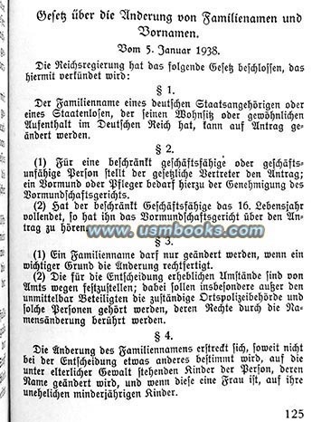 Nazi name law 1938
