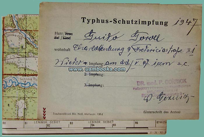 May 1947 typhus inoculation receipts of Guido and Margarete Goroll