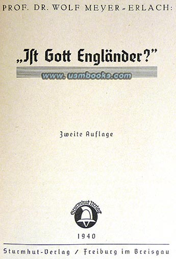 1940 anti-English Nazi propaganda book Ist Gott Englnder?