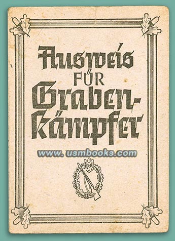 1944 Ausweis fuer Grabenkaempfer