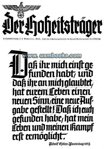 Adolf Hitler quote Reicsparteitag 1937