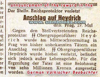 Voelkischer Beobachter announcement Heydrich assassination
