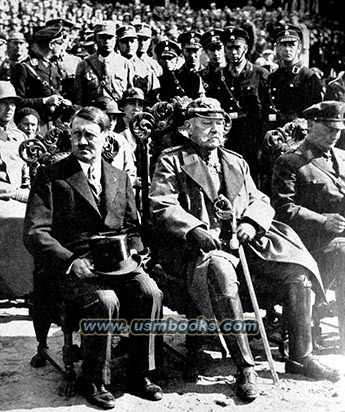 Hitler and Hindenburg at Tannenberg Memorial in East Prussia