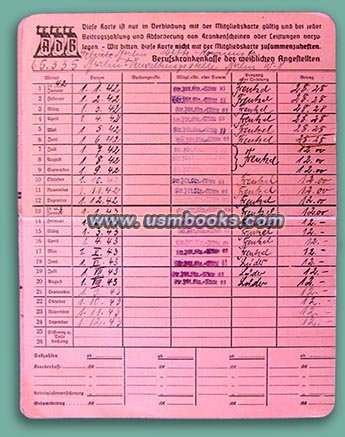 AdB health care fund payments 1942 + 1943