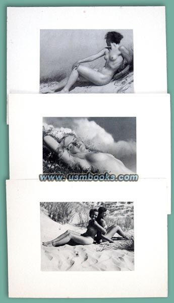16 beautiful black & white pictures of nude women made from photos and tipped on to embossed cards
