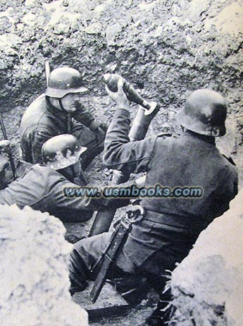 Nazi mortar crew firing a mortar
