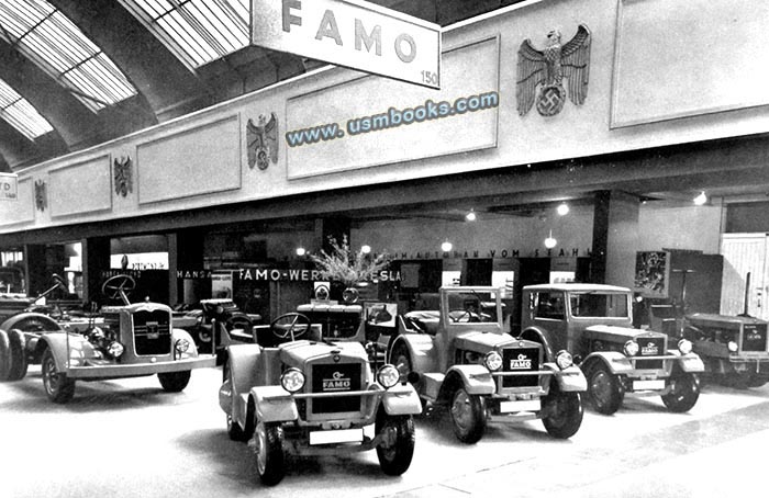FAMO-Werke automobile, tractor and truck display at the International Automobile Exhibition in Berlin