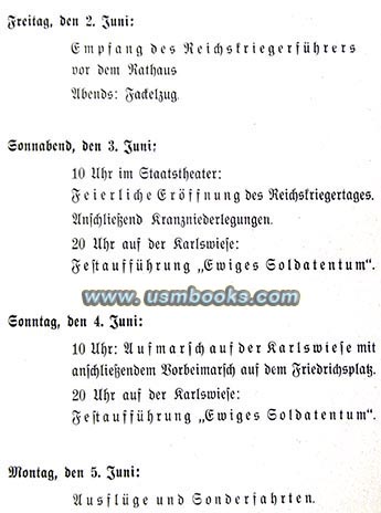 Grossdeutscher Reichskriegertag 1939 Kassel program