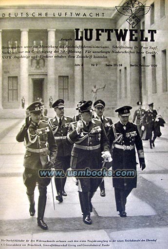 Reichsmarschall Hermann Goering, Generaloberst von Brauchitsch, and Generaladmiral Raeder in the Honor Courtyard of the Reichschancellery in Berlin after the 1939 New Years reception