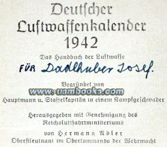 Deutscher Luftwaffen Kalender 1942
