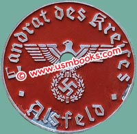 Nazi eagle and swastika in wreath